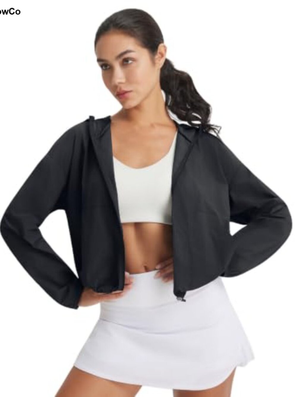 Lightweight Packable Sun Jacket UPF 50+ Long Sleeve Cropped Full Zip